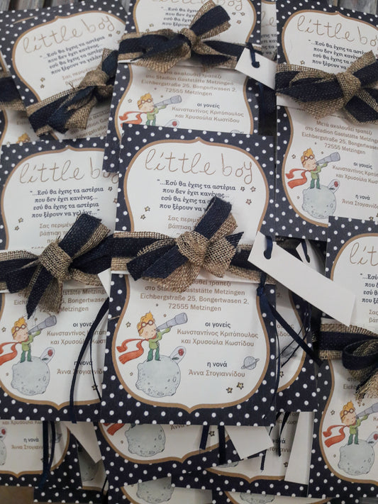 Baptism Invitation with the theme of The Little Prince