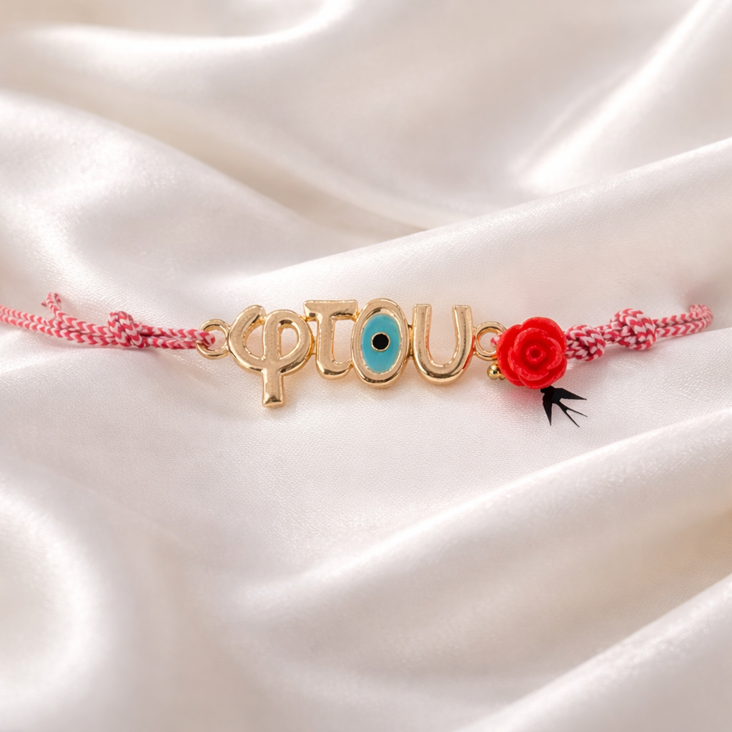 Μαρτάκι με μεταλλικό στοιχείο "ΦΤΟΥ" με ματάκι