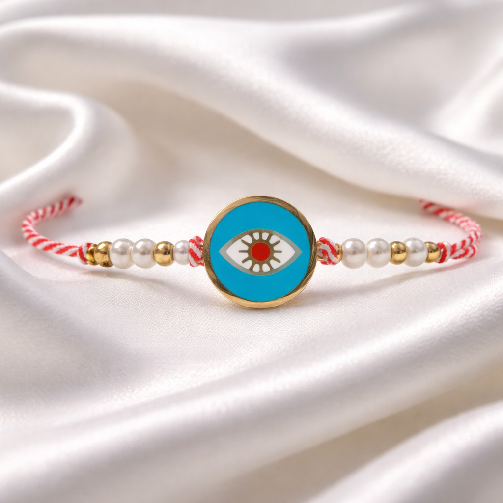 Μαρτάκι με μεταλλικό στοιχείο γαλάζιο ματάκι