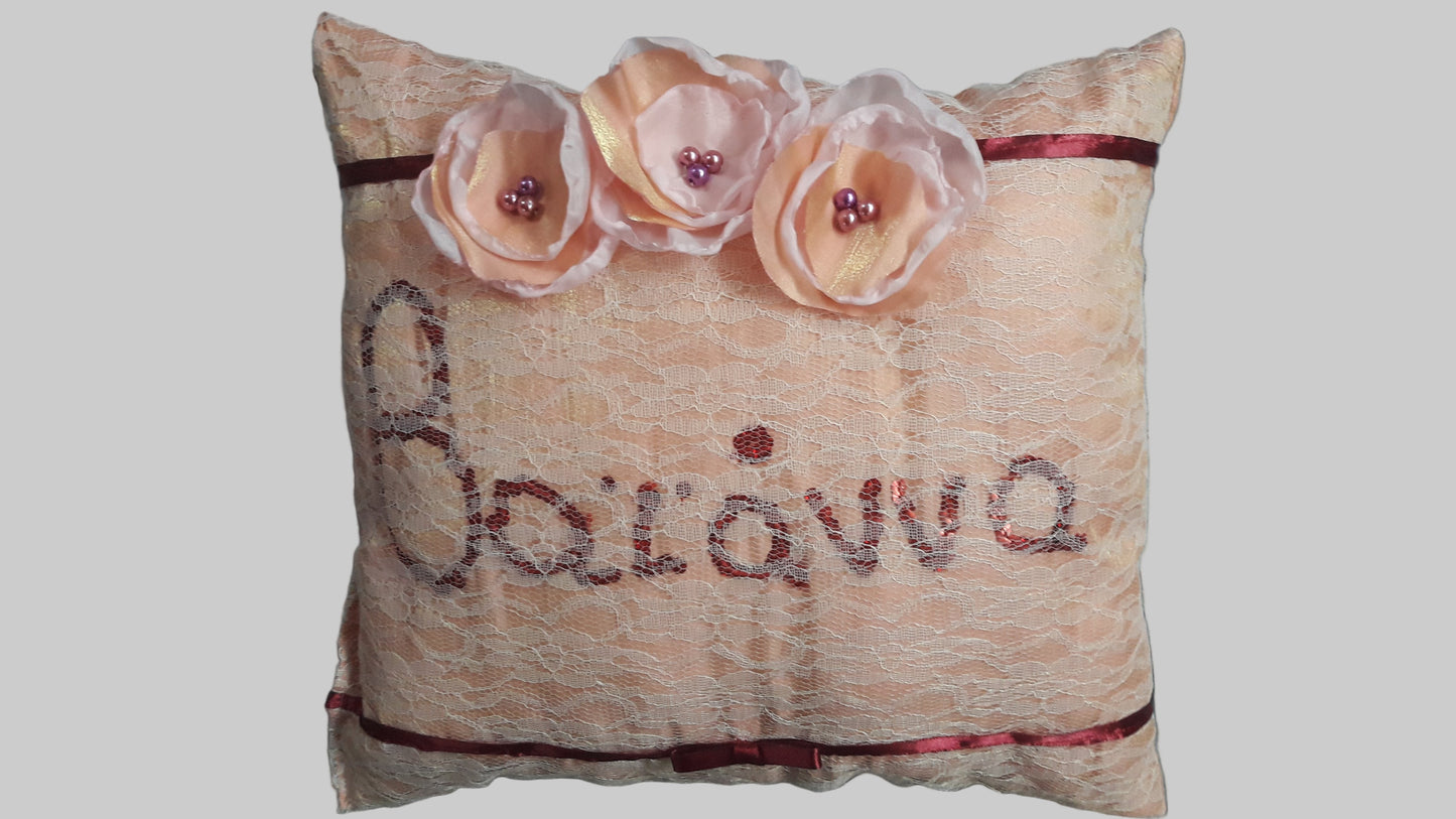 Children's Romantic Decorative Pillow with Name