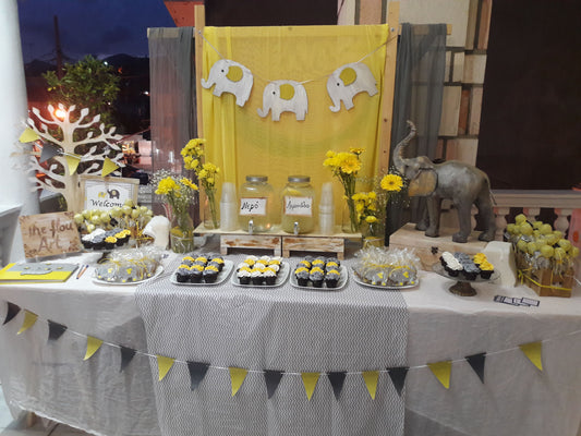 Baptism decoration with an elephant theme