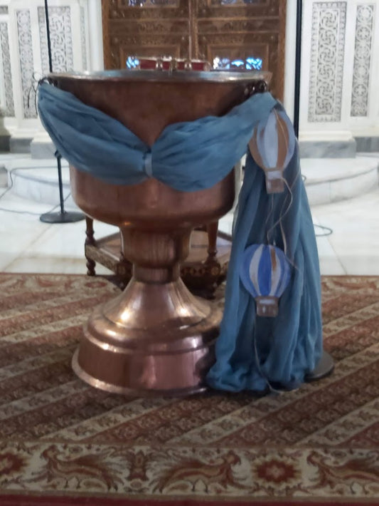 Balloon themed baptism decoration