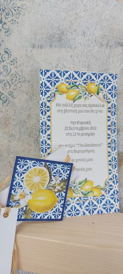 Lemon themed baptism decoration