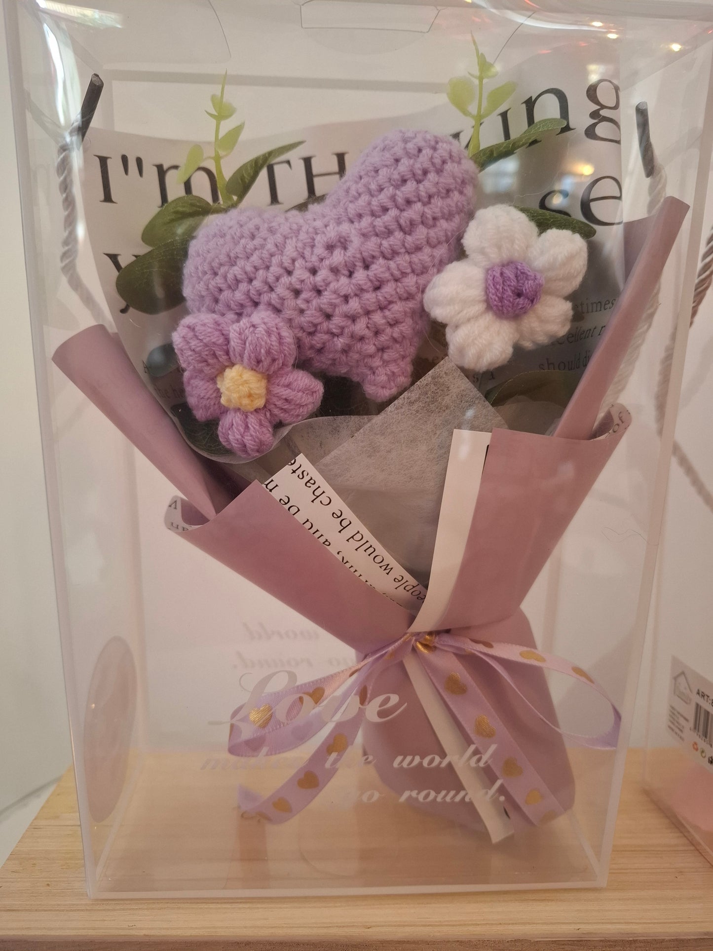 Aνθοδέσμη με πλεκτά λουλούδια