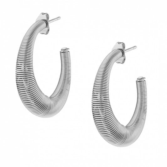 Gold steel hoop earrings 30mm