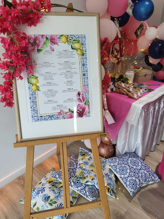 Lemon themed baptism decoration for a girl