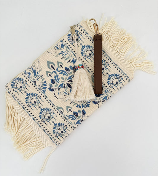 Fabric handbag with boho design