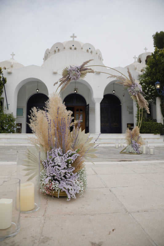 Wedding Decoration with lavender and pampas