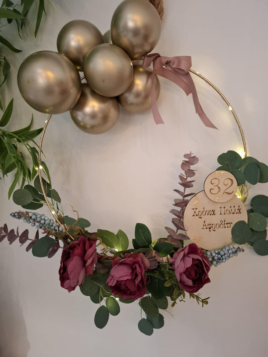 Personalized flower wreath gift for birthday