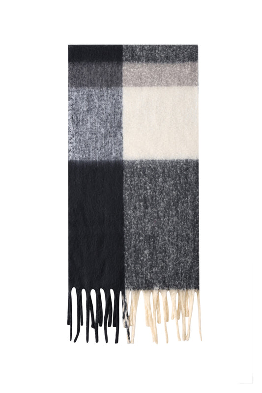 Κασκόλ καρό μαύρο - λευκό