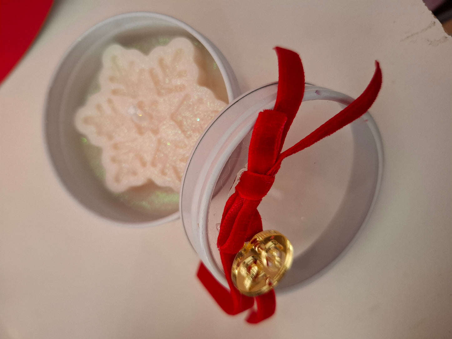 Μικρό γούρι κεράκι σόγιας χιονονιφάδα