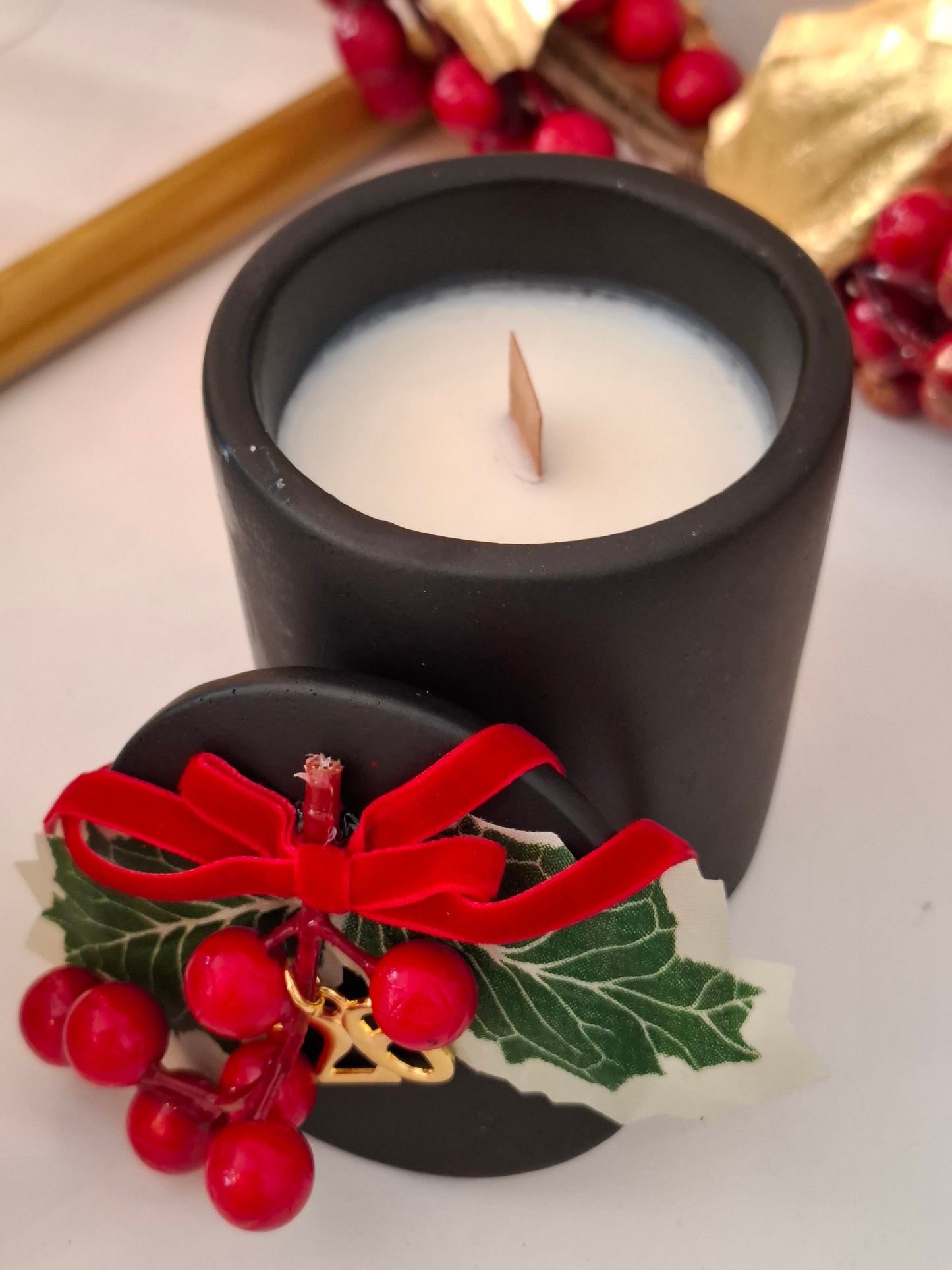 Χριστουγεννιάτικο γούρι κεράκι σόγιας