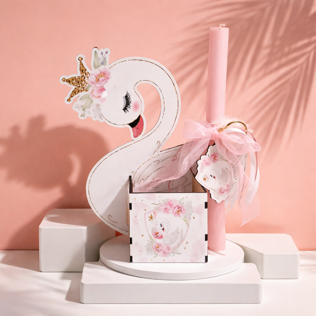 Πασχαλινή Λαμπάδα Κύκνος με μολυβοθήκη