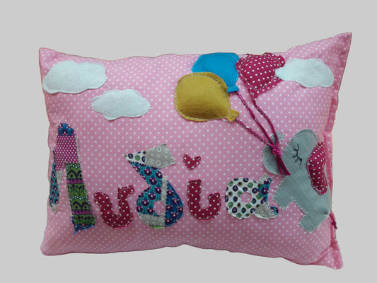 Children's Decorative Pillow Elephant with Name