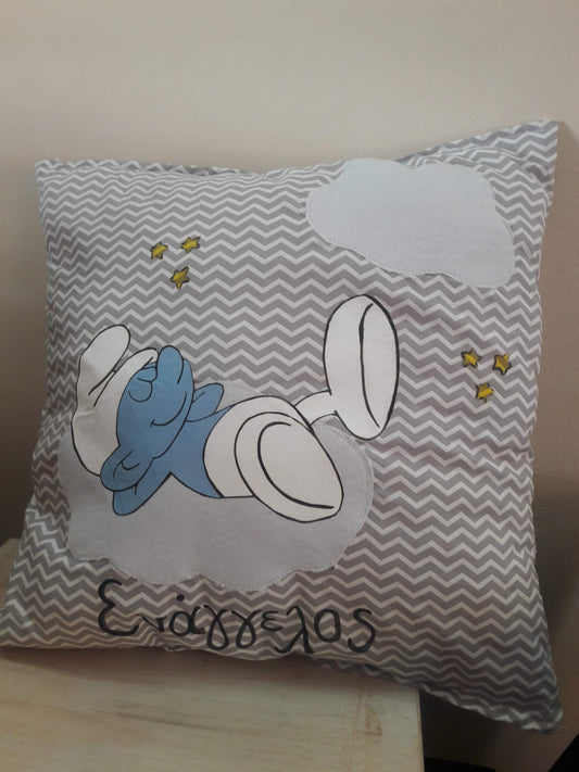 Children's Decorative Pillow with Smurf