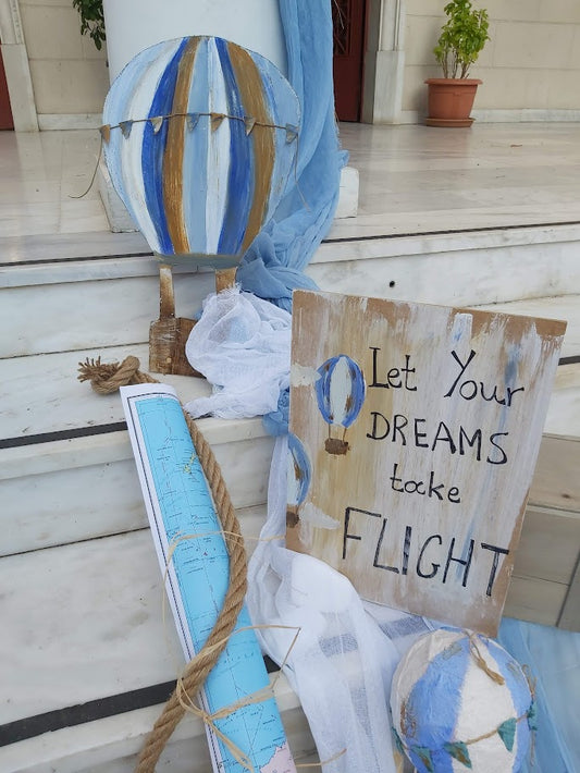 Διακόσμηση Βάπτισης με θέμα Αερόστατο