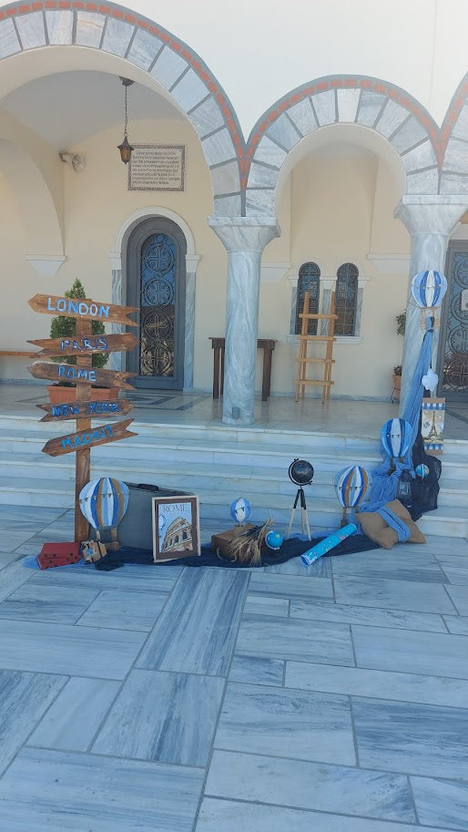 Διακόσμηση Βάπτισης με θέμα Αερόστατο