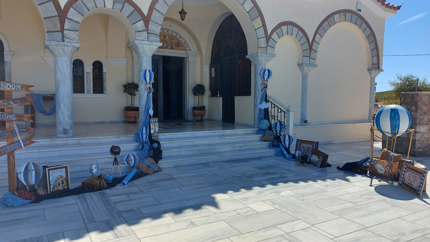Διακόσμηση Βάπτισης με θέμα Αερόστατο