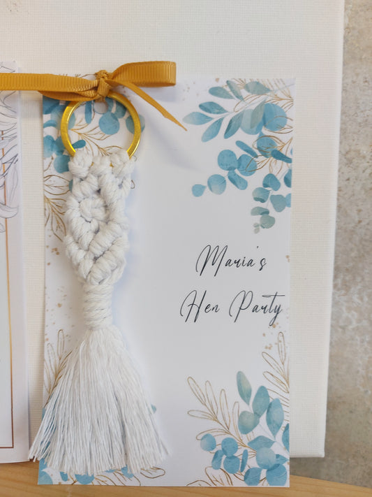 Δωράκι bachelorette λευκό μακραμέ μπρελόκ