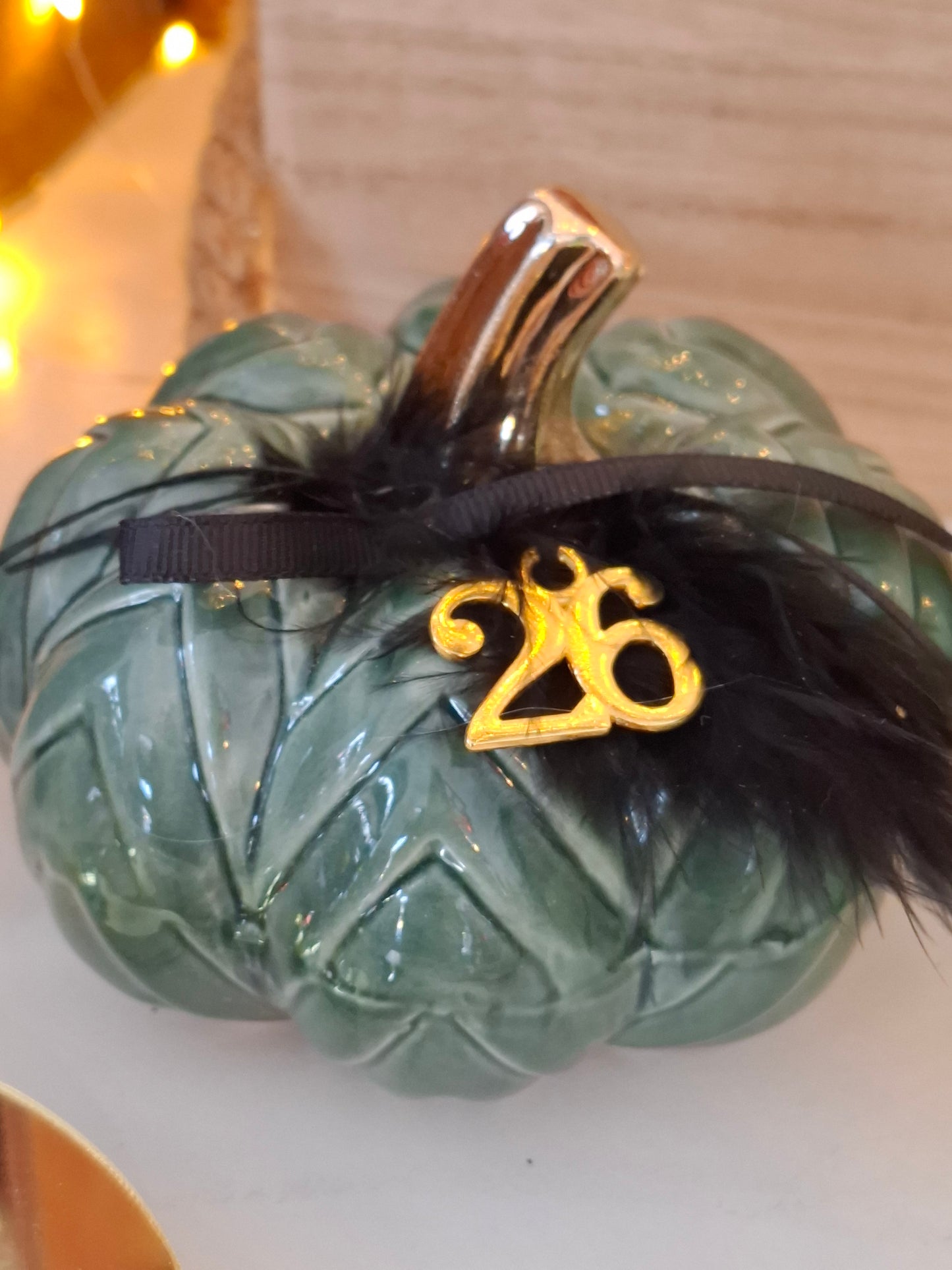 Γούρι κολοκύθα κεραμική  11.5χ8 cm