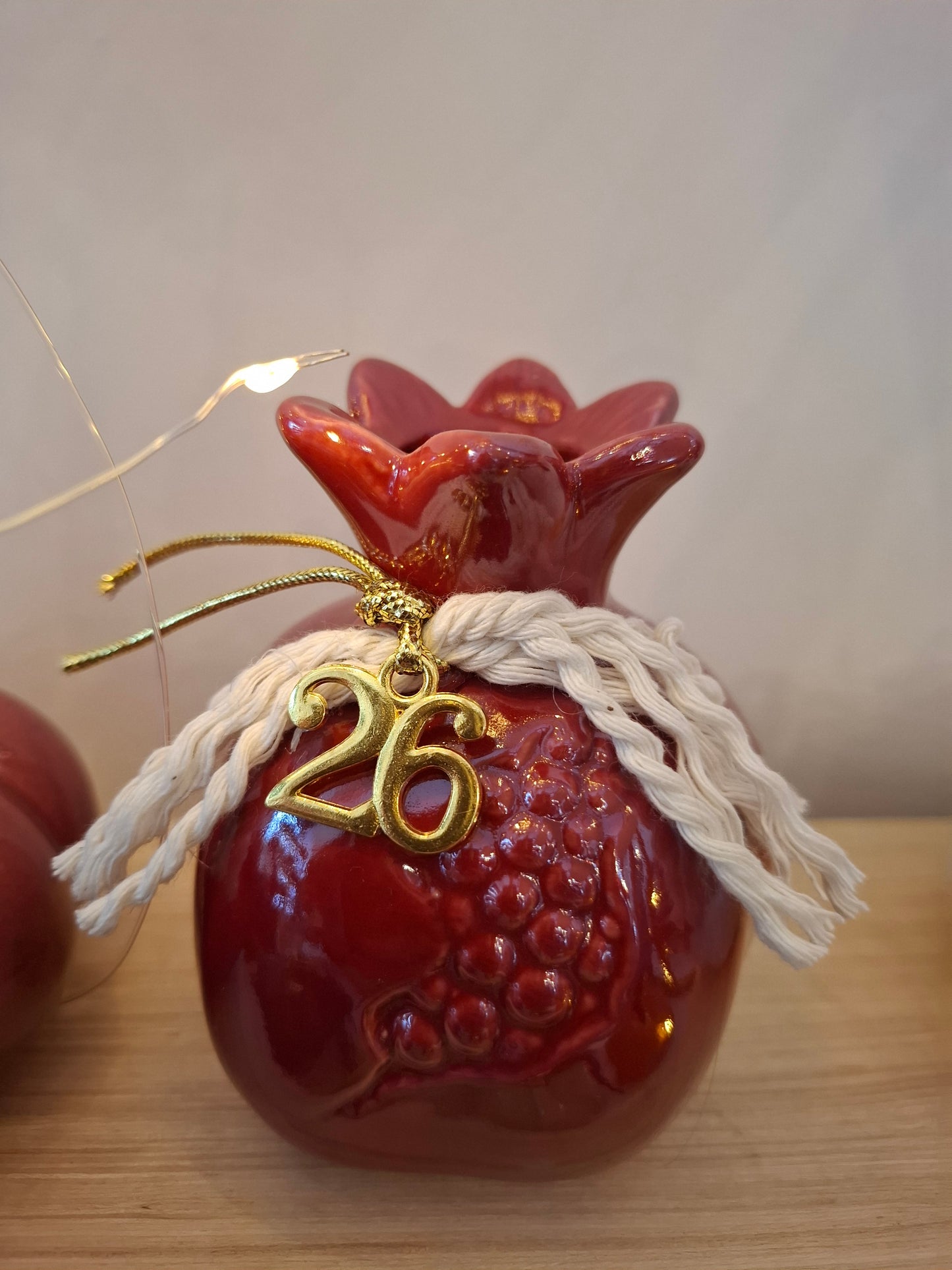 Γούρι ρόδι κεραμικό κόκκινο 11χ8cm