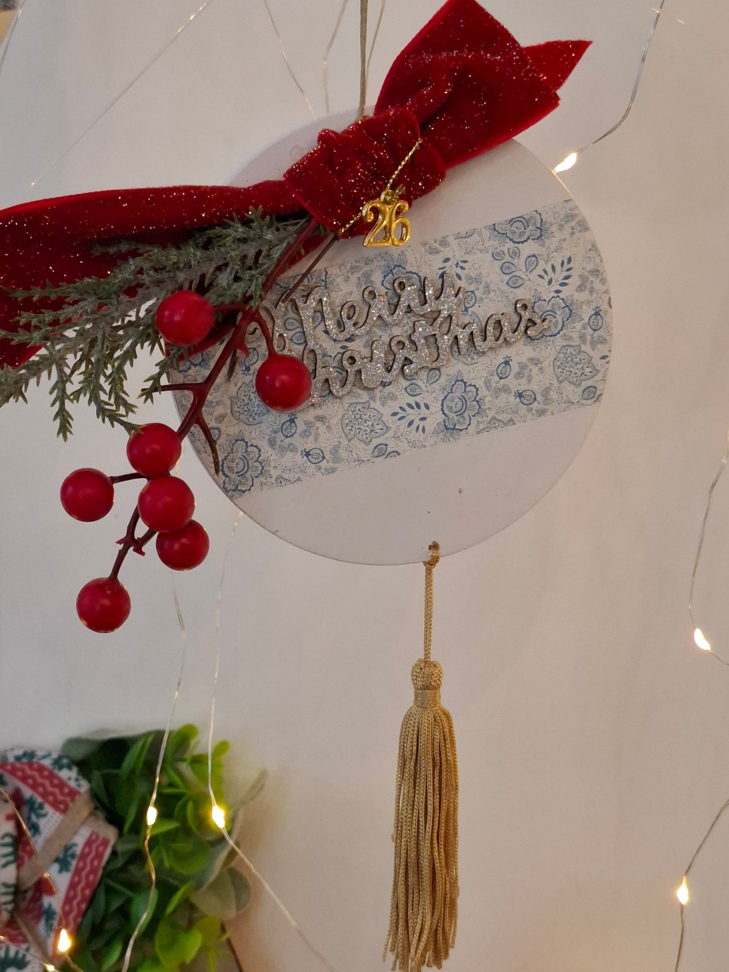 Γούρι Ξύλινο "Merry Christmas"