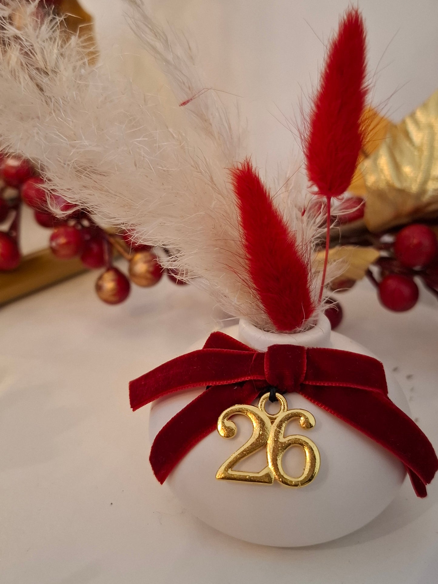 Γούρι Κεραμικό με λουλούδια 16χ9 cm