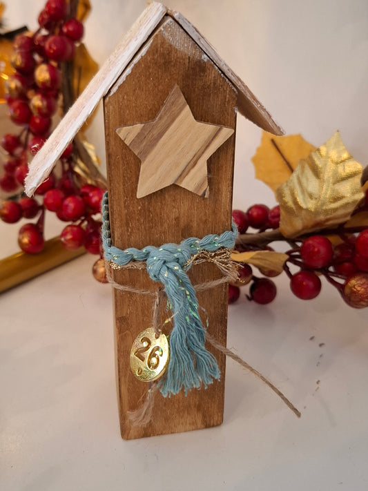 Γούρι ξύλινο σπιτάκι  5 x17 cm