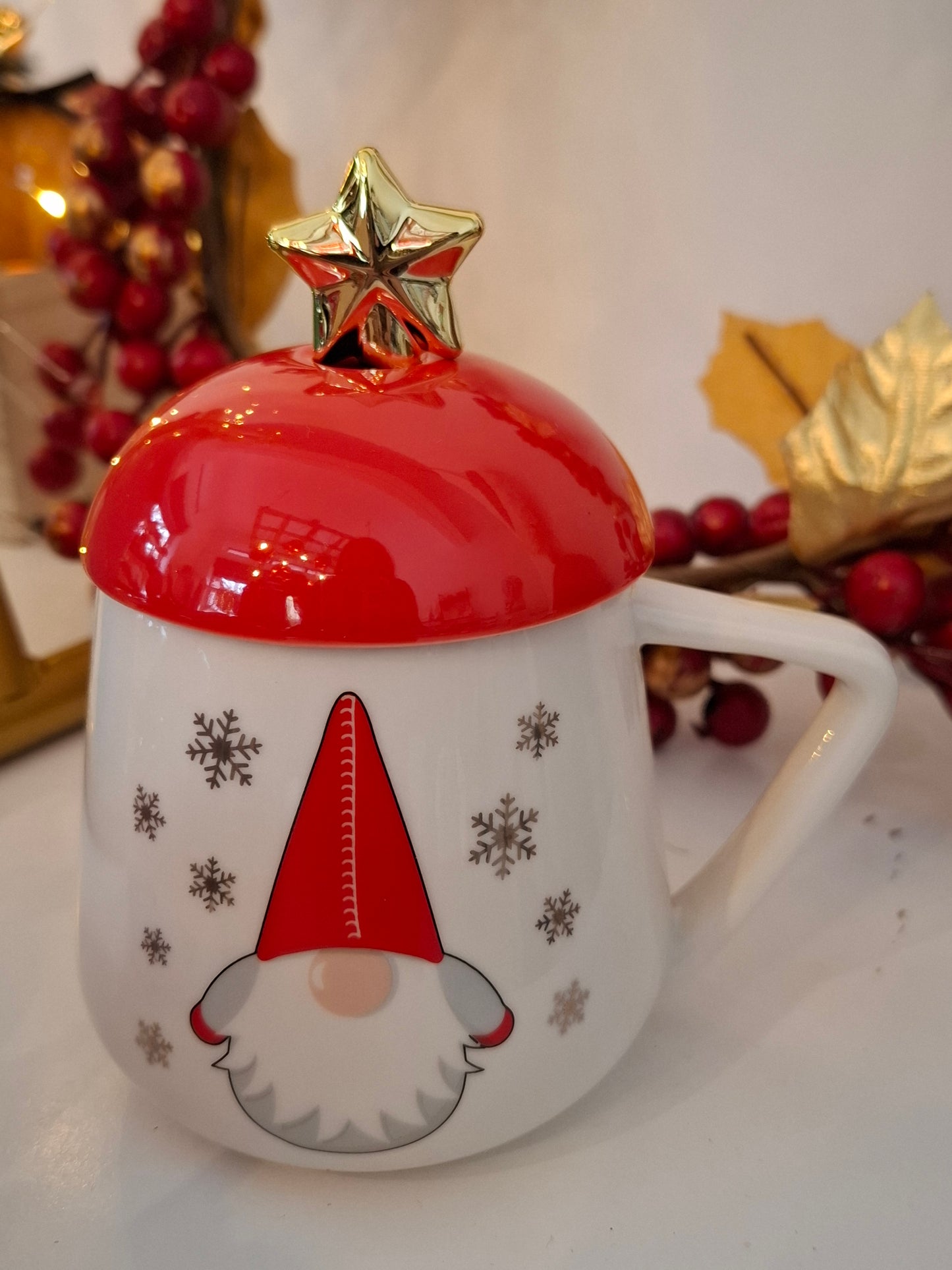 Χριστουγεννιάτικη κούπα με Νάνο και κουταλάκι αστεράκι