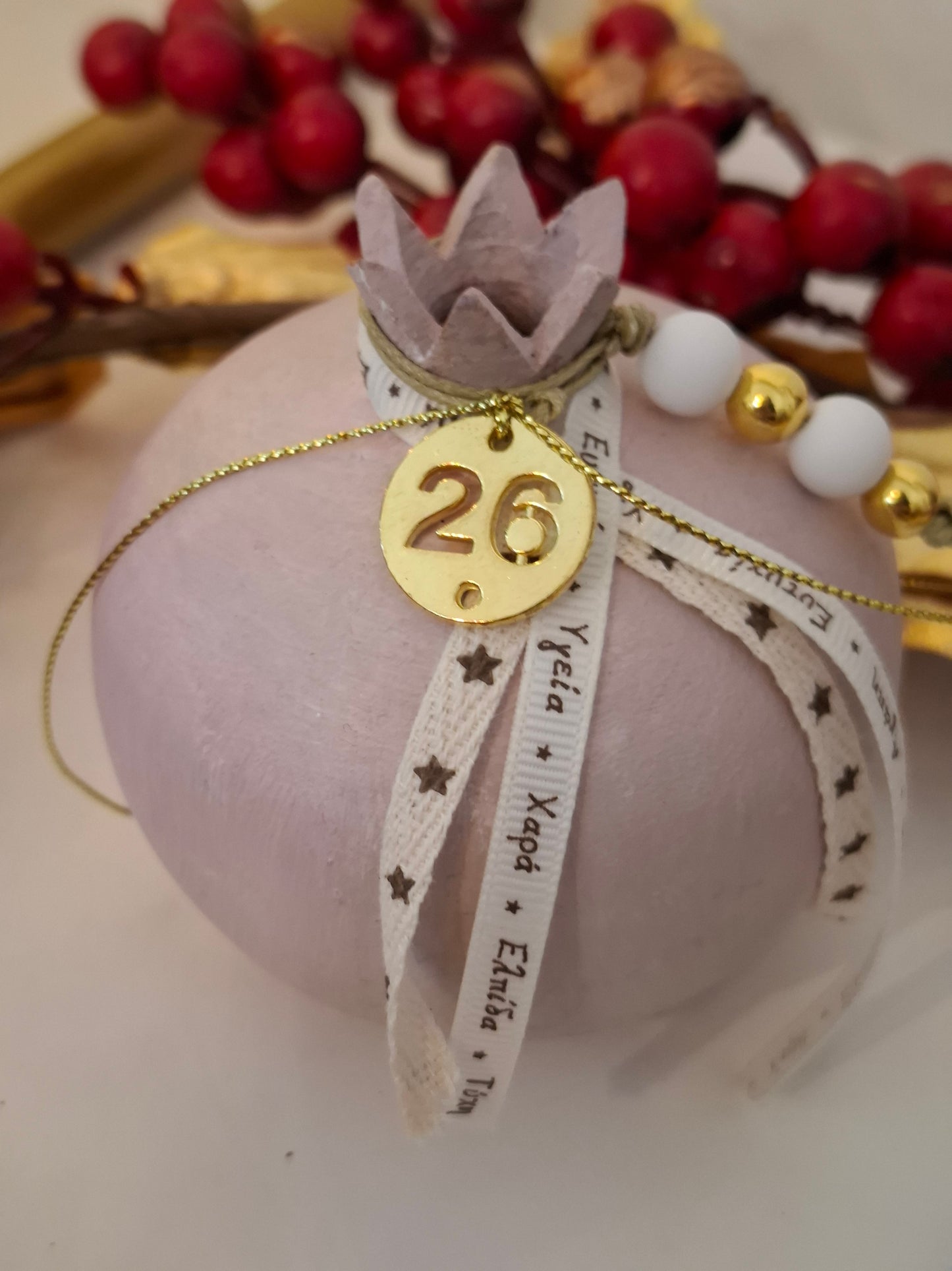 Γούρι ρόδι κεραμικό γαλάζιο 9χ10 cm