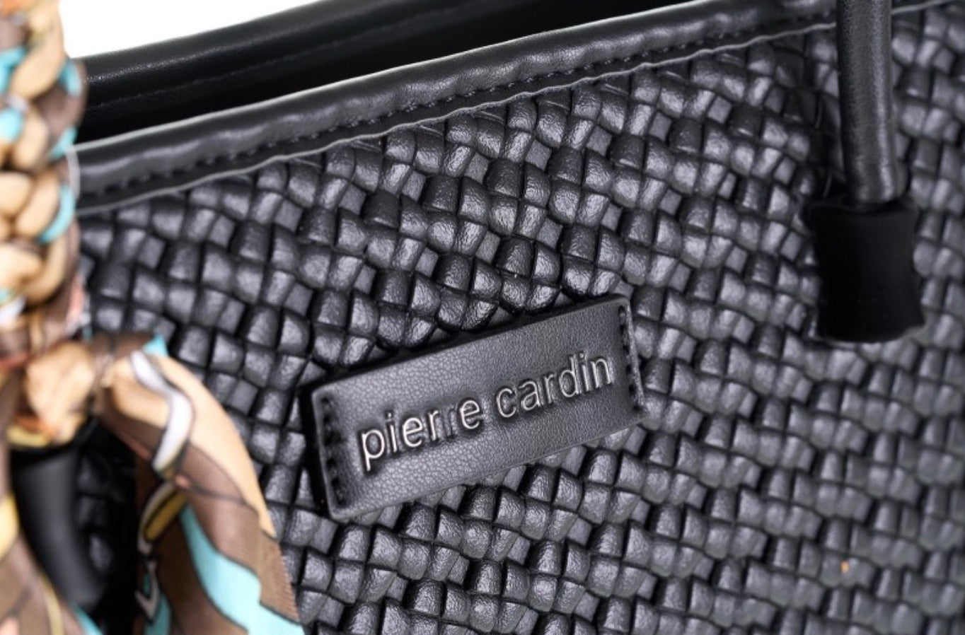 Pierre Cardin Γυναικεία τσάντα ώμου Shopping Bag με Πλεκτή Υφή & Φουλάρι