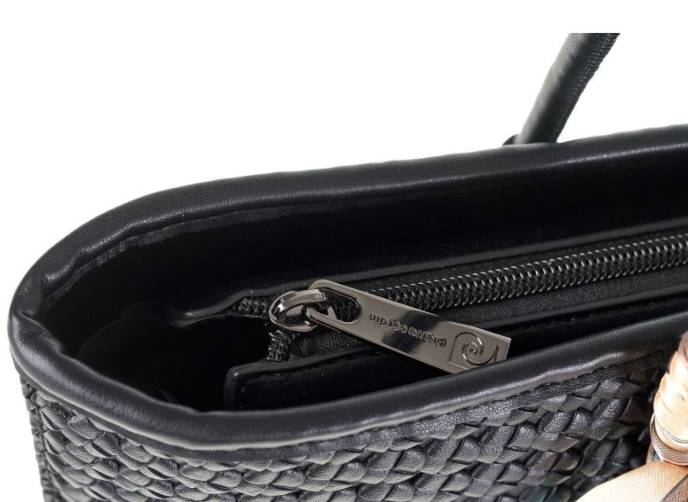 Pierre Cardin Γυναικεία τσάντα ώμου Shopping Bag με Πλεκτή Υφή & Φουλάρι