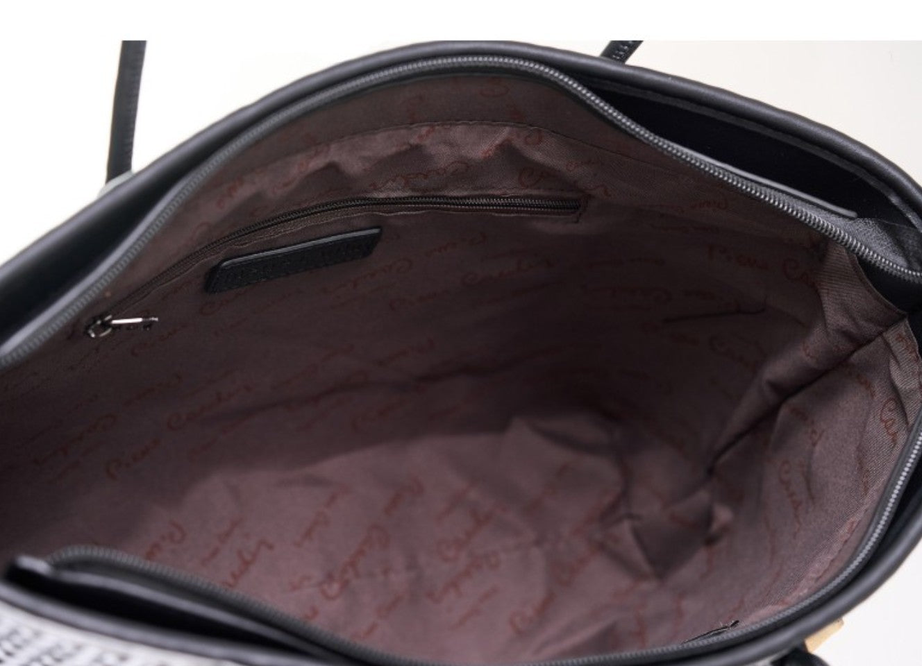 Pierre Cardin Γυναικεία τσάντα ώμου Shopping Bag με Πλεκτή Υφή & Φουλάρι