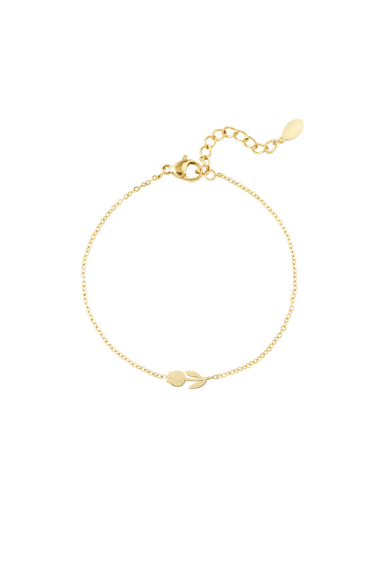 Ατσάλινο βραχιόλι με τουλίπα