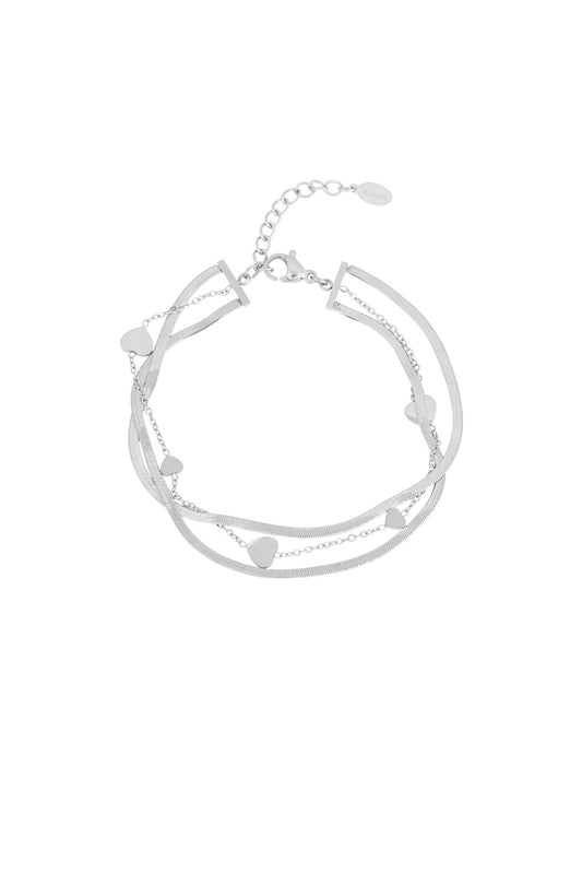 Βραχιόλι τριπλό με καρδιές