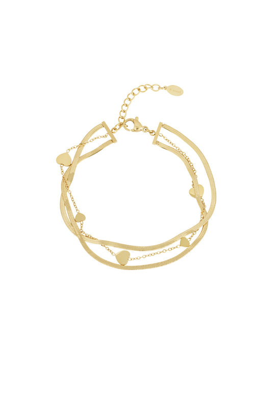 Βραχιόλι τριπλό με καρδιές