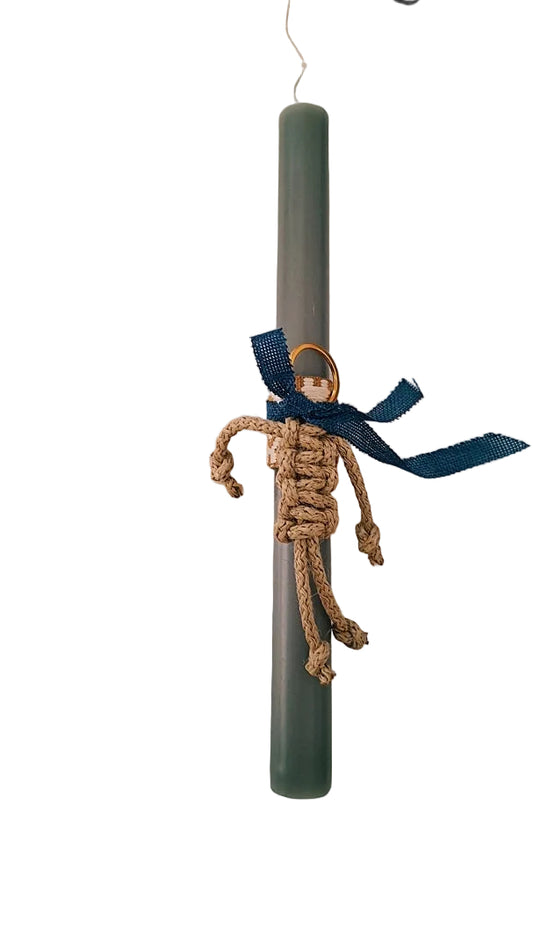 Λαμπάδα με μπρελόκ με κόμπους