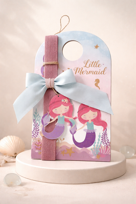 Λαμπάδα με ξύλινη πλάτη με θέμα την μικρή γοργόνα