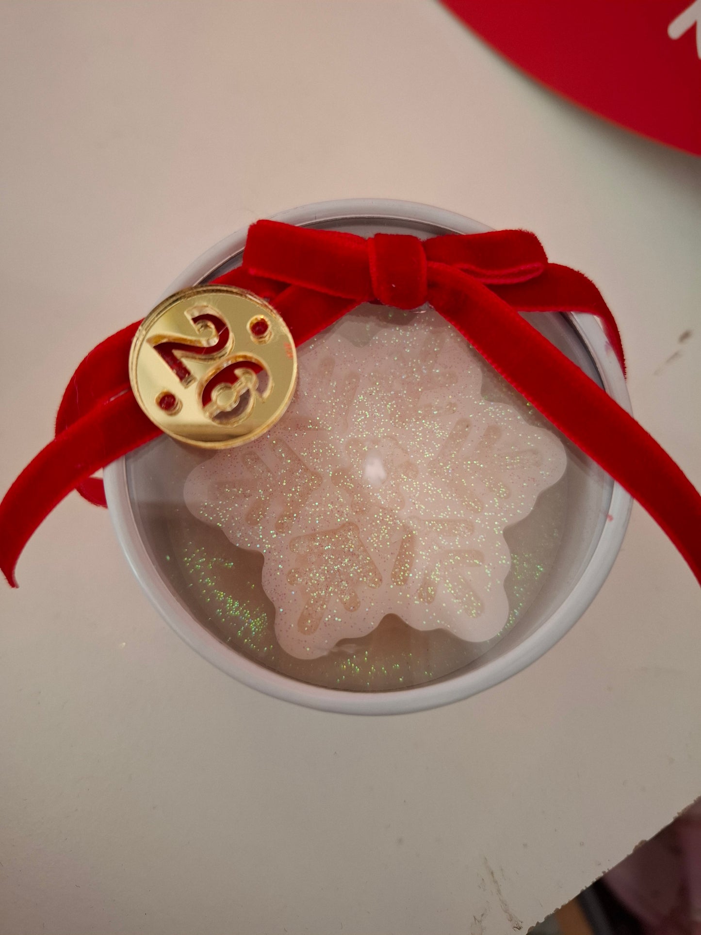 Μικρό γούρι κεράκι σόγιας χιονονιφάδα